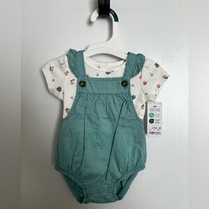NWT Carters 3 month Baby Girl Overalls outfit